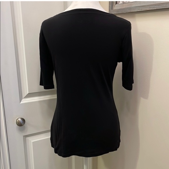 Talbots Bundle of 3 Black Violet Short sleeves, Maroon Long Sleeves Tops Cotton - Picture 5 of 10